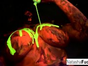 Busty Natasha Shoots A Fun And Sexy Black Light video