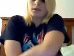 Blonde Teen Strips And Plays With Herself