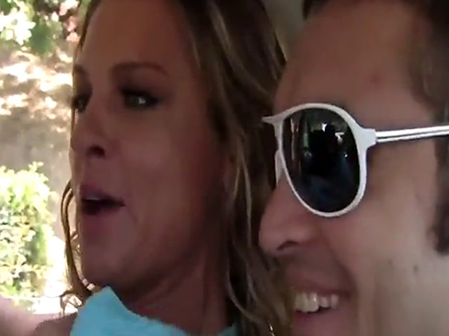 Three hot MILFs pick up a guy on a street and bring him home t fuck th