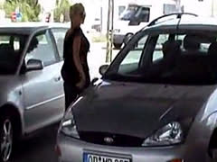 Mature Blonde Chick Sucking Dick In The Car