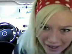 Blonde Teen In Car