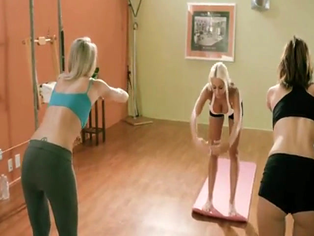 Yoga session with massive boobies blonde trainer Khloe Terae
