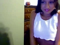 Sexy Latina Strips On Webcam