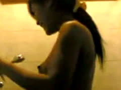 Seflshot Video Of Asian Chick Showering
