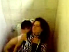 She Rides Him Very Good In Public Toilet