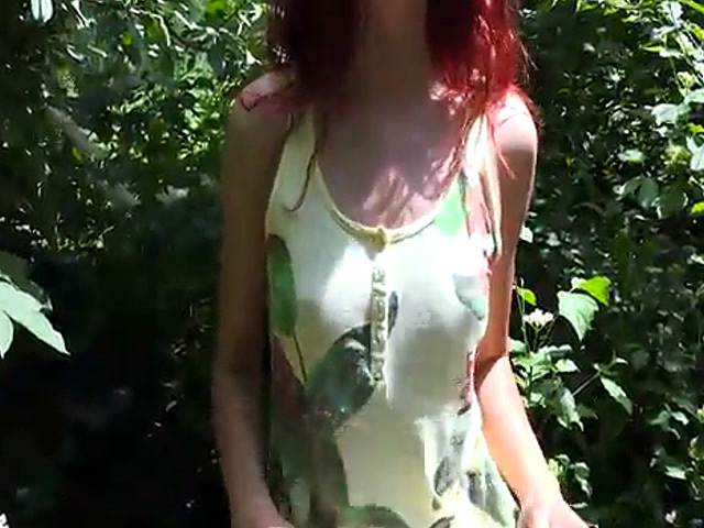 Redhead Eurobabe screwed in the woods for some money