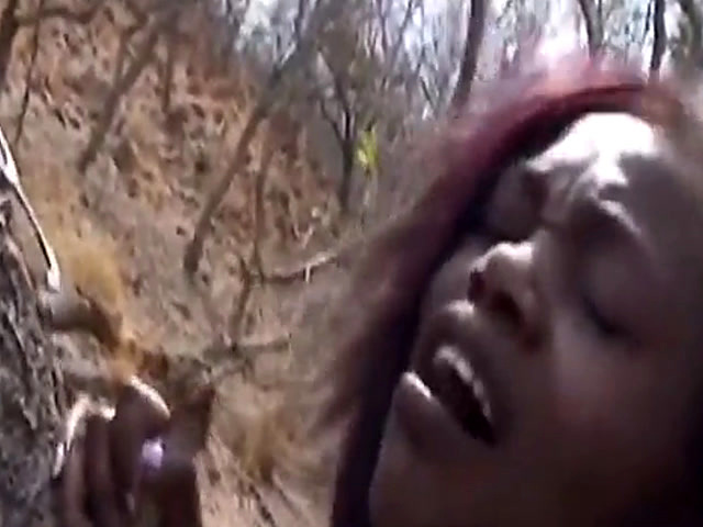 African Ebony Chained Outdoors Fucked Interracial