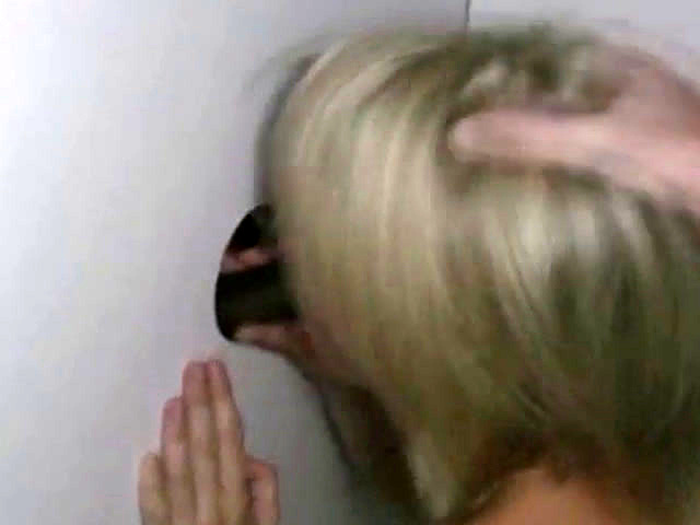 Blonde Taking Facial From Black Guy Through A Glory Hole