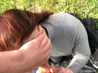 Blowjob in a public park from wife amateur LeoKleo