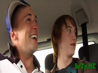 Blowing a gay in a car sex scene