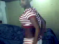 Amateur African Dances Wildly On Webcam