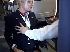 Horny Flight Attendant Masturbate On Plane