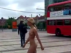 Crazy Blonde Walking Naked In Public